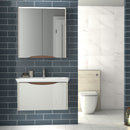 Utopia Lustre Bathroom Mirror Cabinet Wall Hung With LED Illumination white