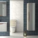 Utopia Lustre Wall Hung Bathroom Tall Storage Mirror Cabinet sandwashed white
